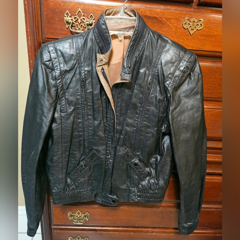 Black Leather Women's Jacket MJ Lookalike